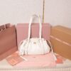 sy_no_C0DCE62C07E52E441484313A069A1600_0 White Archive-Inspired Drawstring Ruched Shoulder / Underarm Bag