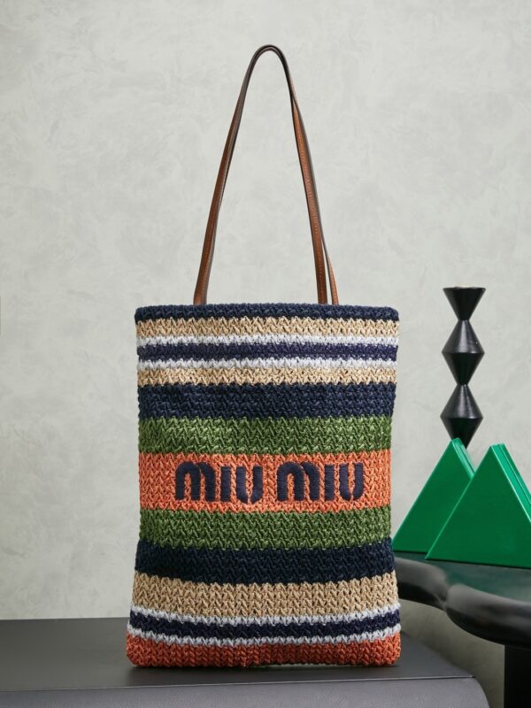 sy_no_C158F7A6577B77012B6F449EE9CEA79F_0 Miu Miu Logo-Embellished Crochet Tote Bag