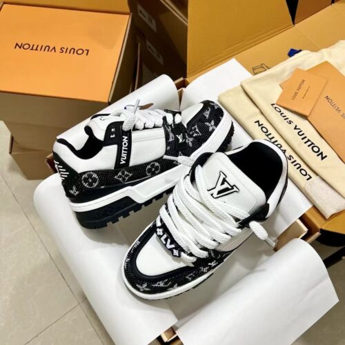 Louis Vuitton LV Skate Black Monogram & White Retro Skate Sneakers