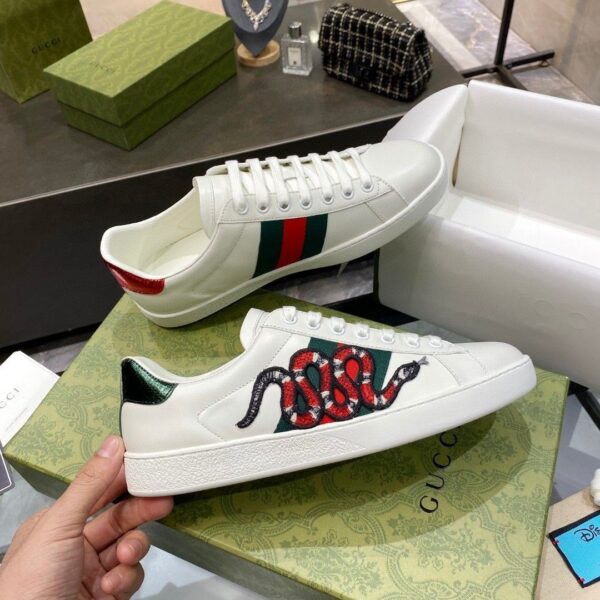 sy_no_C1D52799ADB565A52A10331F7A50462F_1 Gucci Ace Embroidered Kingsnake Sneaker – White / Multicolor
