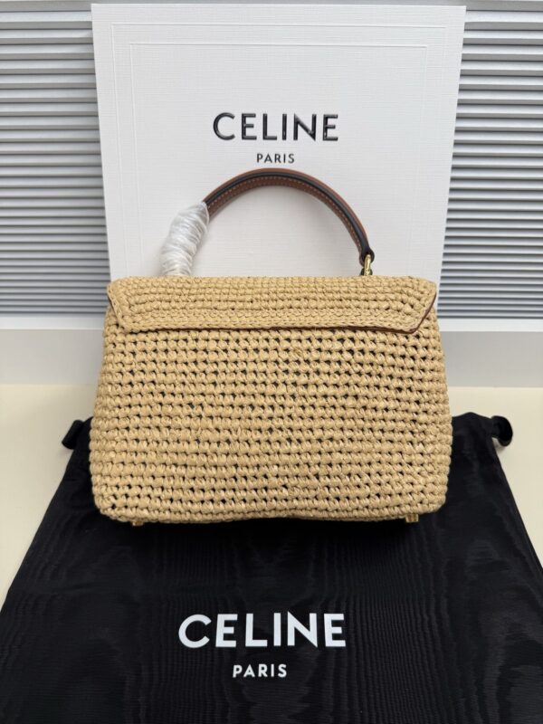 sy_no_C23E96673B43F5530AB1308113B49059_1 Celine Women's Raffia Handbag – Small Flap Bag (Shoulder/Crossbody)