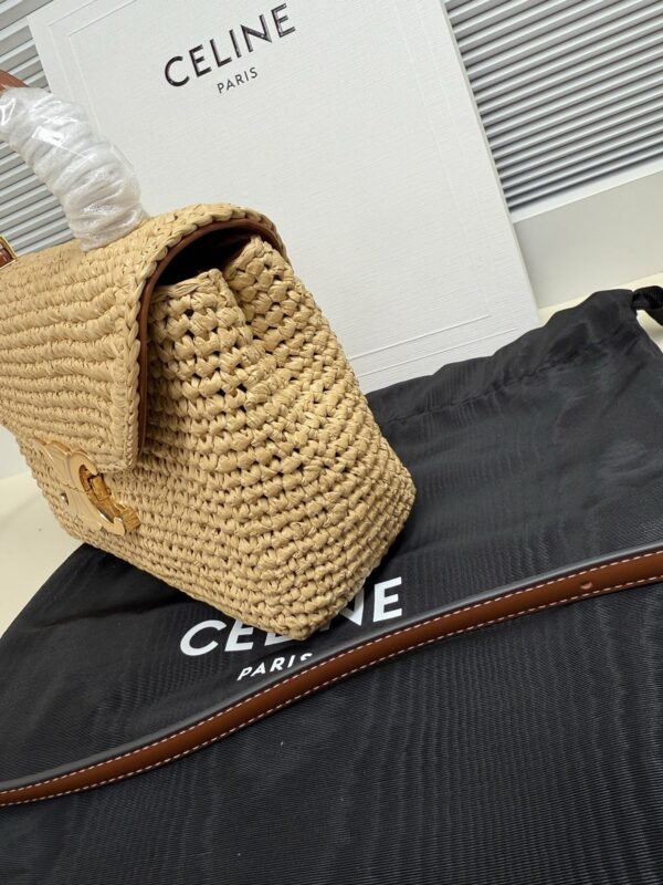 sy_no_C23E96673B43F5530AB1308113B49059_2 Celine Women's Raffia Handbag – Small Flap Bag (Shoulder/Crossbody)