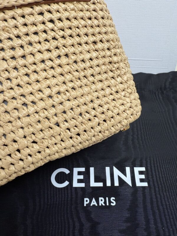sy_no_C23E96673B43F5530AB1308113B49059_5 Celine Women's Raffia Handbag – Small Flap Bag (Shoulder/Crossbody)