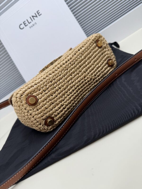 sy_no_C23E96673B43F5530AB1308113B49059_8 Celine Women's Raffia Handbag – Small Flap Bag (Shoulder/Crossbody)