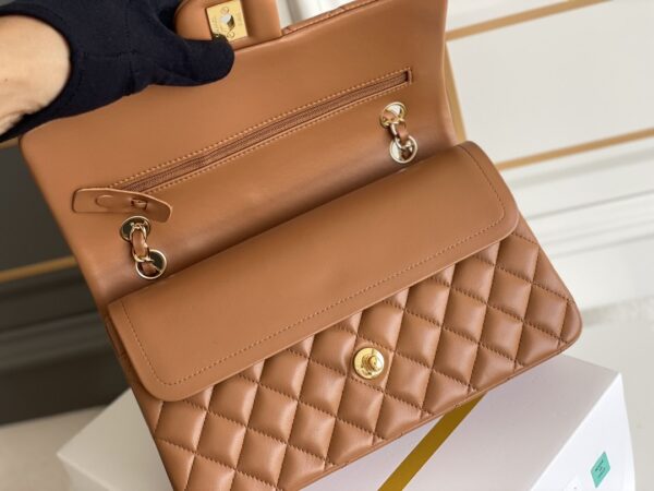 sy_no_C32B575946C15DCAF6AA731844C03C74_6 Caramel Brown Quilted Lambskin Classic Flap Bag