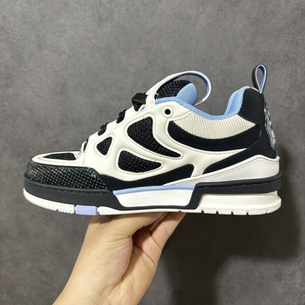 sy_no_C340483BC5F473360AE8A242100A5796_1 Black, White & Ice Blue Retro Skate Sneakers