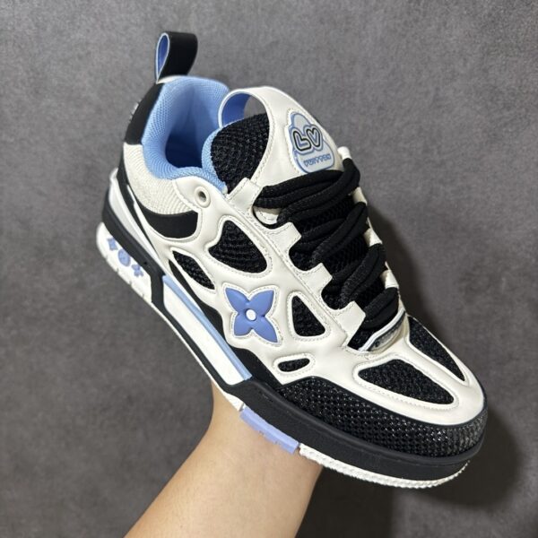 sy_no_C340483BC5F473360AE8A242100A5796_2 Black, White & Ice Blue Retro Skate Sneakers