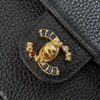 sy_no_C367CD68172FDB2C83C59390939D0103_5 Black Textured Calfskin Gemstone Letter Charm Chain Flap Bag