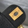 sy_no_C367CD68172FDB2C83C59390939D0103_6 Black Textured Calfskin Gemstone Letter Charm Chain Flap Bag