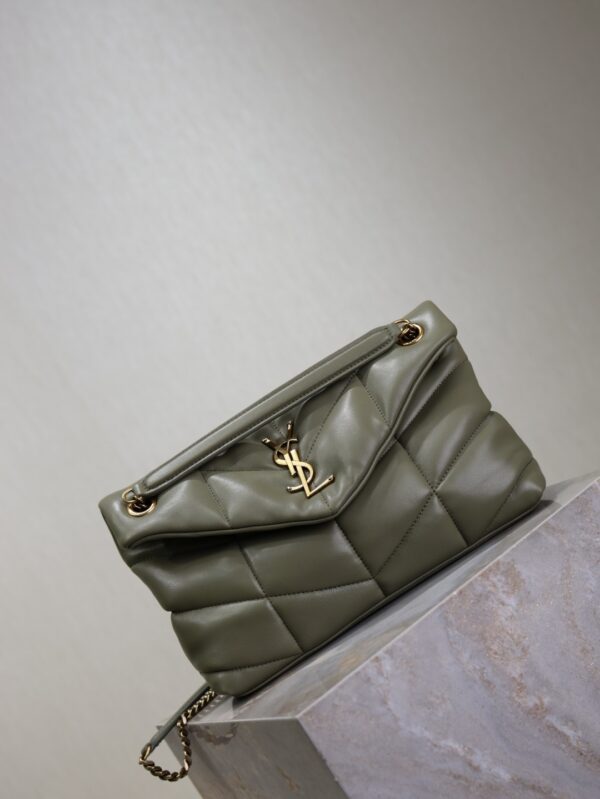 sy_no_C3E4E8902D51C97EEA5D06BE449B6063_1 YSL Loulou 29cm Quilted Chain Bag – Wheat Green