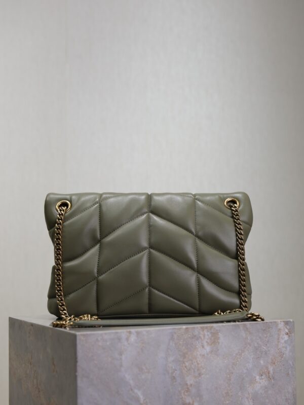 sy_no_C3E4E8902D51C97EEA5D06BE449B6063_5 YSL Loulou 29cm Quilted Chain Bag – Wheat Green