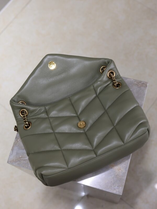 sy_no_C3E4E8902D51C97EEA5D06BE449B6063_7 YSL Loulou 29cm Quilted Chain Bag – Wheat Green