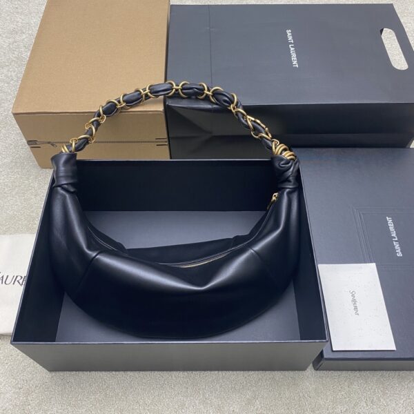 sy_no_C512EF91BB322625981DE3118A14DCA2_1 YSL Amalia Medium Crescent Bag – Black Lambskin & Gold