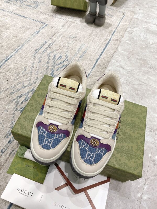 sy_no_C550B39ABC30A86F86D45FE636FFCCD4_1 Cream & Denim Blue Monogram Retro Sneakers