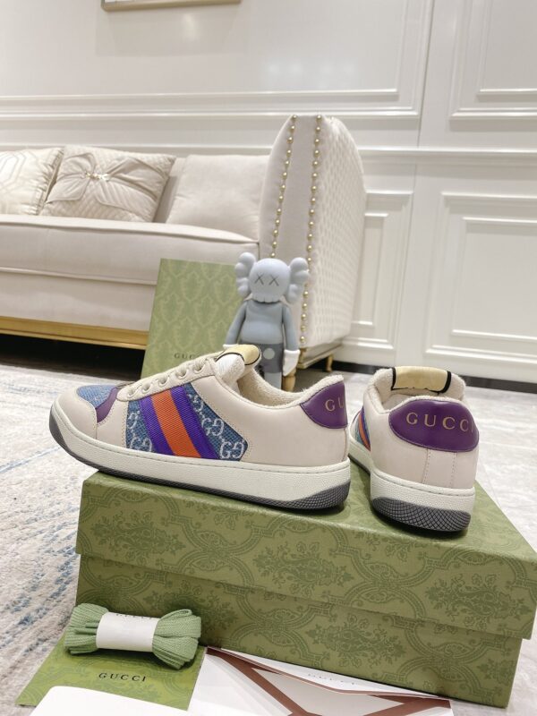sy_no_C550B39ABC30A86F86D45FE636FFCCD4_3 Cream & Denim Blue Monogram Retro Sneakers