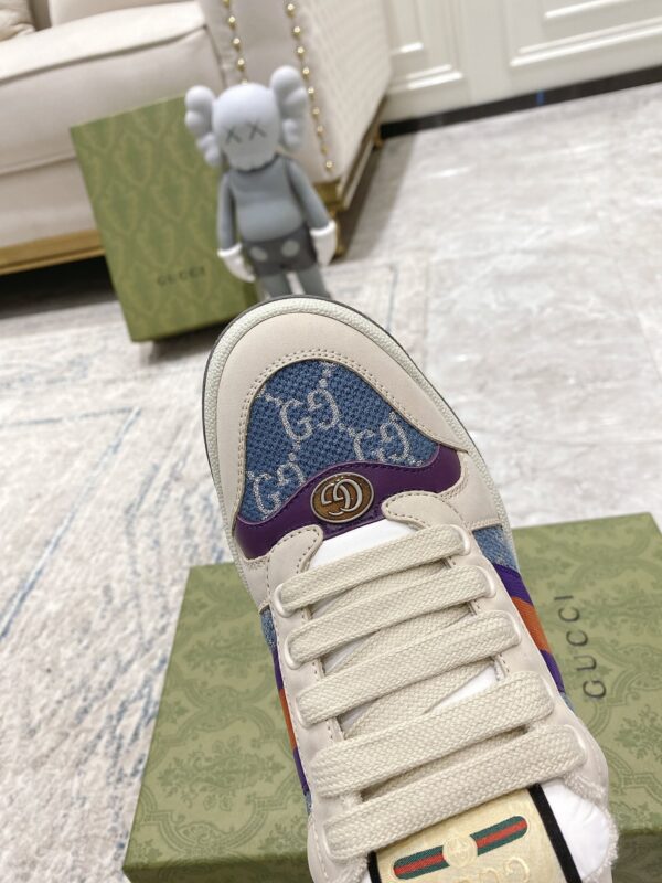 sy_no_C550B39ABC30A86F86D45FE636FFCCD4_7 Cream & Denim Blue Monogram Retro Sneakers