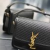 Solferino Box 19cm Bag – Black Woven & Gold-Tone Hardware
