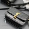 Solferino Box 19cm Bag – Black Woven & Gold-Tone Hardware