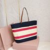 sy_no_C5BB29A9FC184A52743CCD9B1A2A7F44_3 Miu Miu Color-Block Fabric Tote Bag / Shoulder Bag