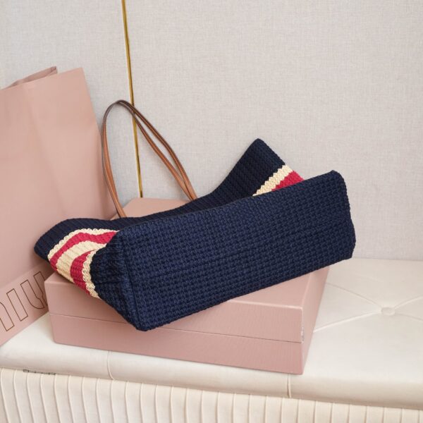 sy_no_C5BB29A9FC184A52743CCD9B1A2A7F44_4 Miu Miu Color-Block Fabric Tote Bag / Shoulder Bag