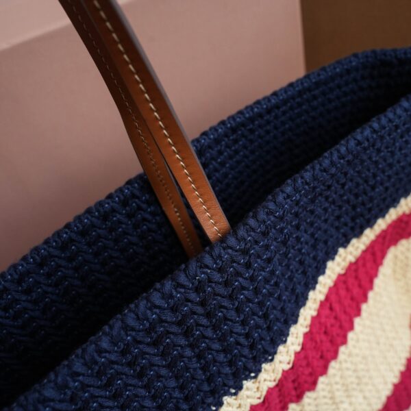 sy_no_C5BB29A9FC184A52743CCD9B1A2A7F44_5 Miu Miu Color-Block Fabric Tote Bag / Shoulder Bag