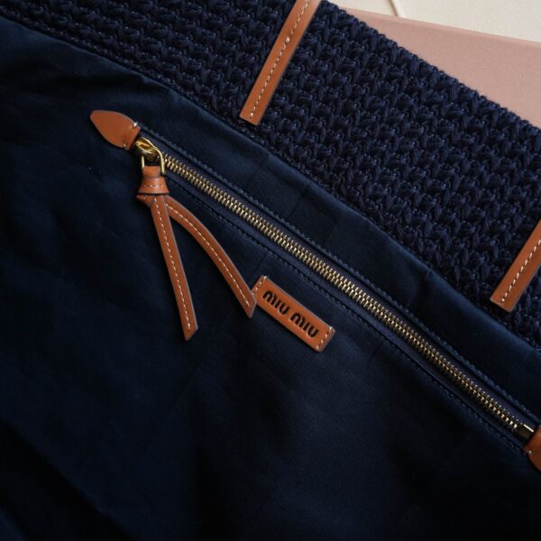 sy_no_C5BB29A9FC184A52743CCD9B1A2A7F44_7 Miu Miu Color-Block Fabric Tote Bag / Shoulder Bag