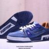 sy_no_C5DF2A24C3349580329C1C6818944153_4 Louis Vuitton LV Trainer Blue Denim & Caramel Tan Retro Sneakers