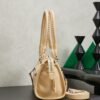 Marigold Leather Front-Zip Double-Handle Shoulder Crossbody Bag