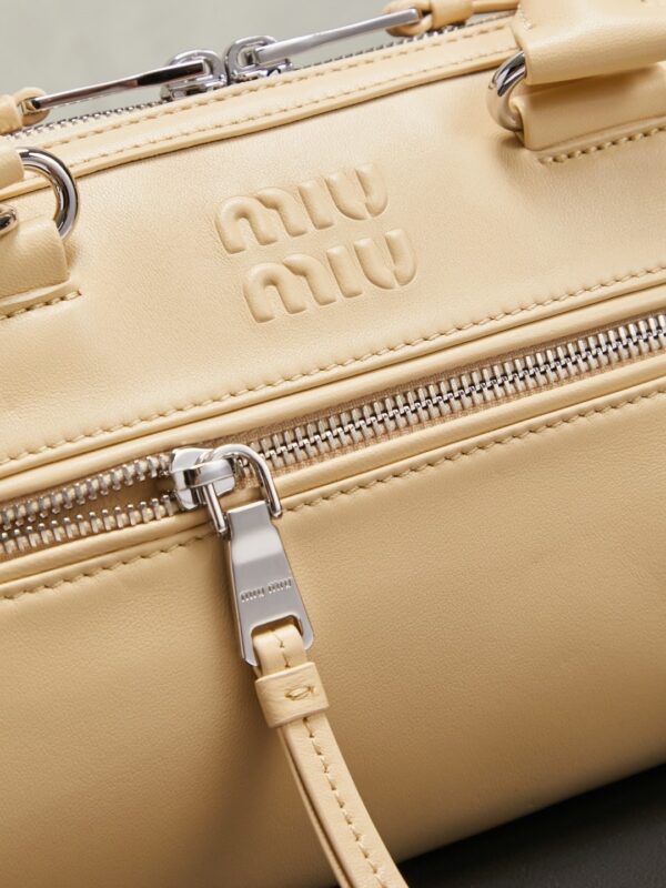 Marigold Leather Front-Zip Double-Handle Shoulder Crossbody Bag