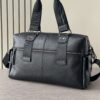 Prada-Inspired Travel Bag – Black Textured Calfskin