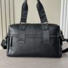Prada-Inspired Travel Bag – Black Textured Calfskin