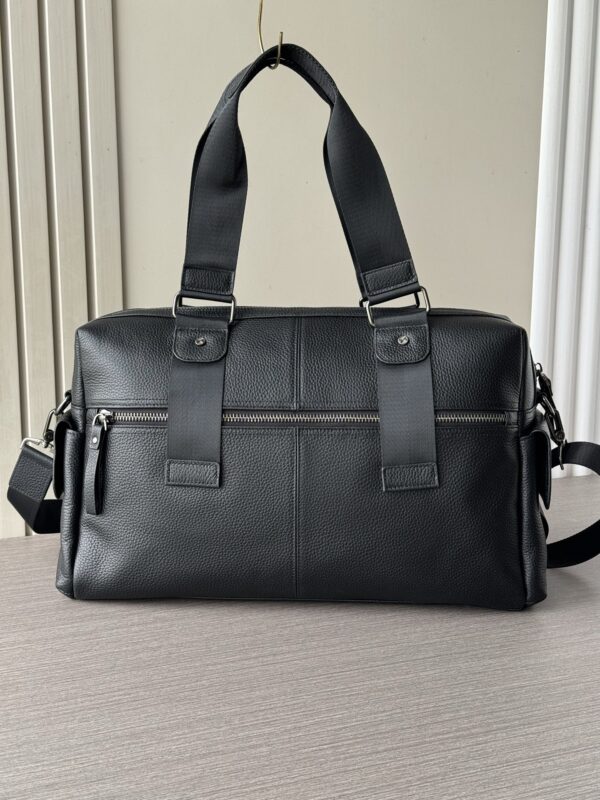 Prada-Inspired Travel Bag – Black Textured Calfskin