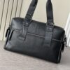 Prada-Inspired Travel Bag – Black Textured Calfskin