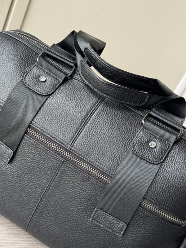 Prada-Inspired Travel Bag – Black Textured Calfskin