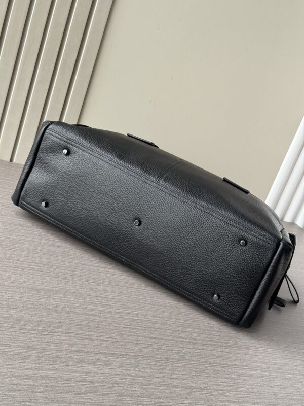 Prada-Inspired Travel Bag – Black Textured Calfskin