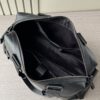 Prada-Inspired Travel Bag – Black Textured Calfskin