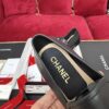 Black Leather Loafers with Braided Gold Buckle