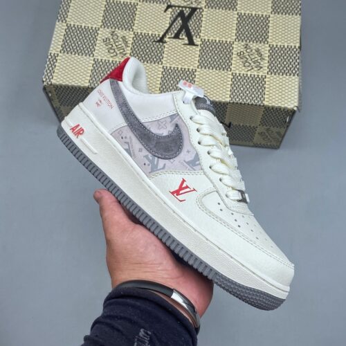 Nike Air Force 1 Low Custom Concept – Sail, Grey & Red Monogram Edition