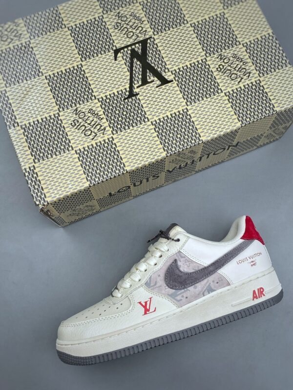 sy_no_C70EF2DECC69D62CA92F5B1A744CABF0_2 Nike Air Force 1 Low Custom Concept – Sail, Grey & Red Monogram Edition