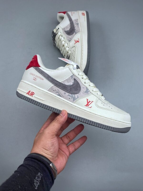 sy_no_C70EF2DECC69D62CA92F5B1A744CABF0_3 Nike Air Force 1 Low Custom Concept – Sail, Grey & Red Monogram Edition
