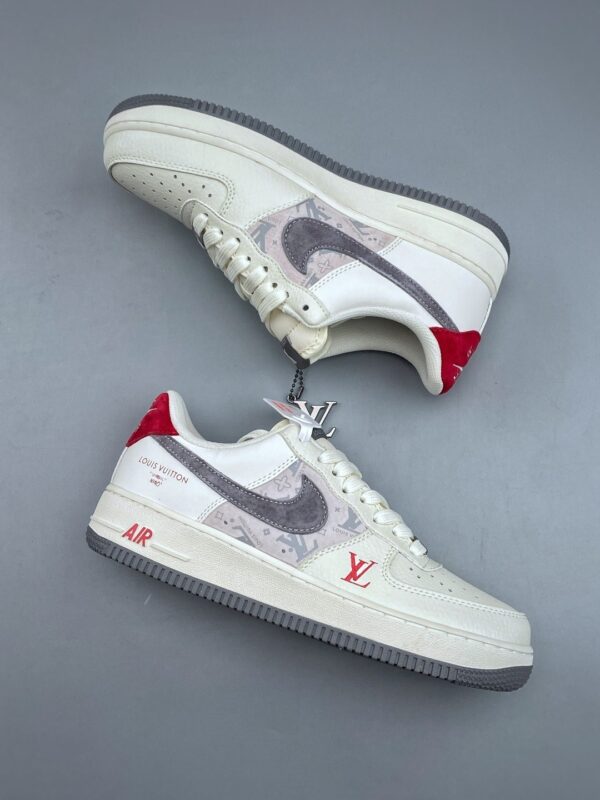 sy_no_C70EF2DECC69D62CA92F5B1A744CABF0_8 Nike Air Force 1 Low Custom Concept – Sail, Grey & Red Monogram Edition