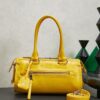 sy_no_C71ED4DE9B01117B276DCB33DD9357E4_0 Yellow Leather Front-Zip Double-Handle Shoulder Crossbody Bag