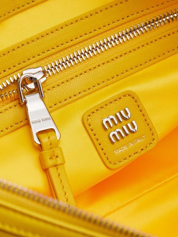 sy_no_C71ED4DE9B01117B276DCB33DD9357E4_5 Yellow Leather Front-Zip Double-Handle Shoulder Crossbody Bag
