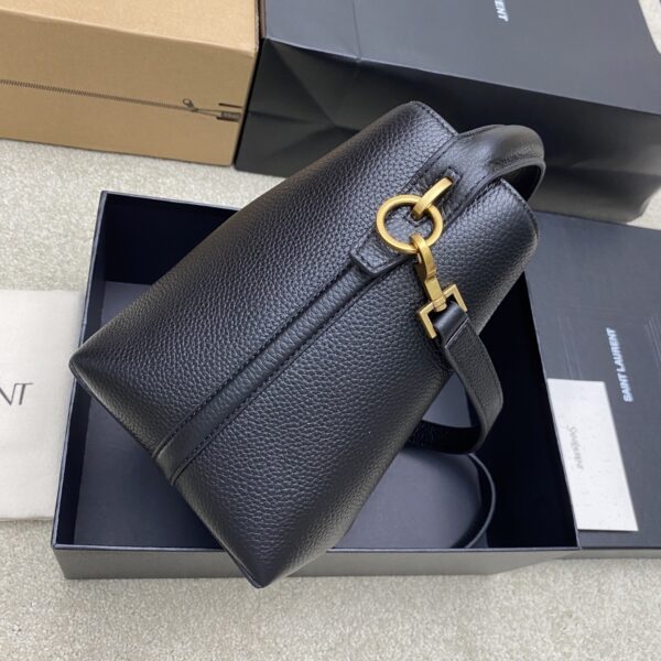 LE 37 Small Bucket Bag – Black Suede & Gold