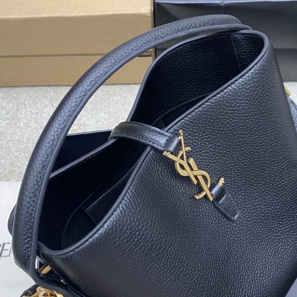 LE 37 Small Bucket Bag – Black Suede & Gold