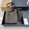 sy_no_C8CBE63C2CC97C9A839D474EED7D2576_1 YSL Small Suede Hobo Crossbody Bag – Musk Green & Gold