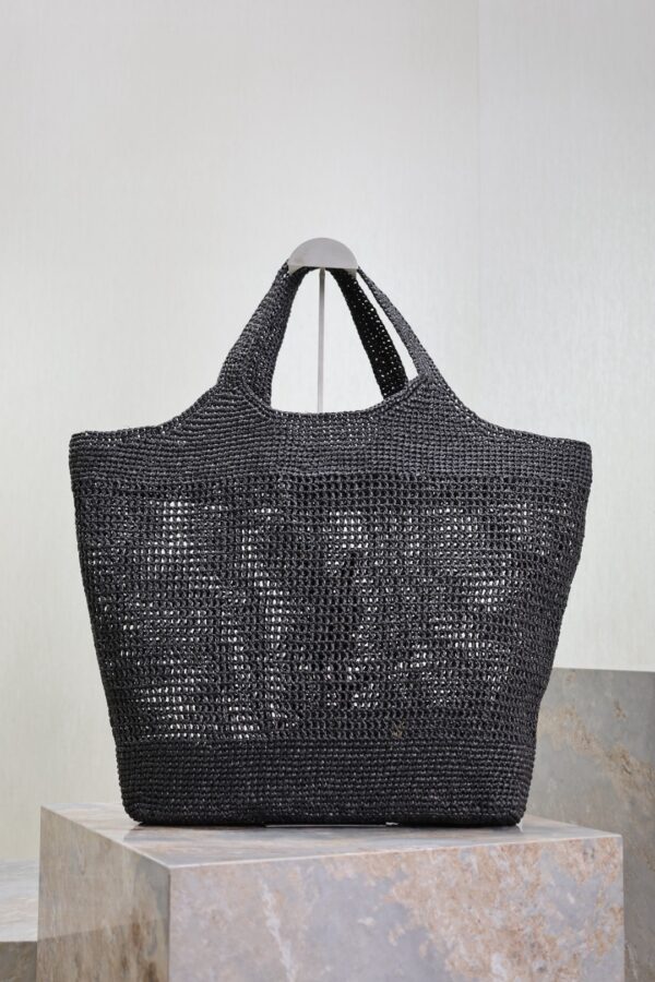 sy_no_C940E565DB07E2C68F621837FA5A1E67_6 Saint Laurent Icare Large Woven Raffia Tote – Black