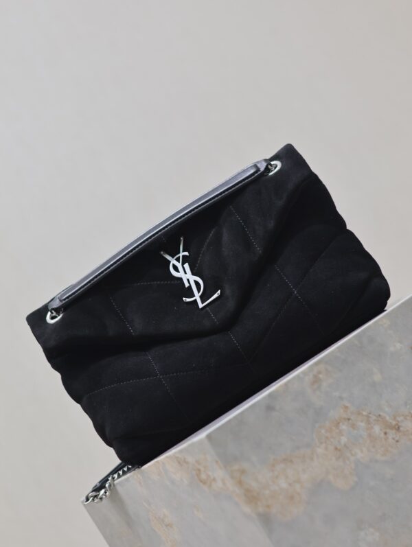 sy_no_C9D95C6A5CD4F741A7D8AC1C333305BA_1 YSL Loulou 29cm Shoulder Bag – Black Suede
