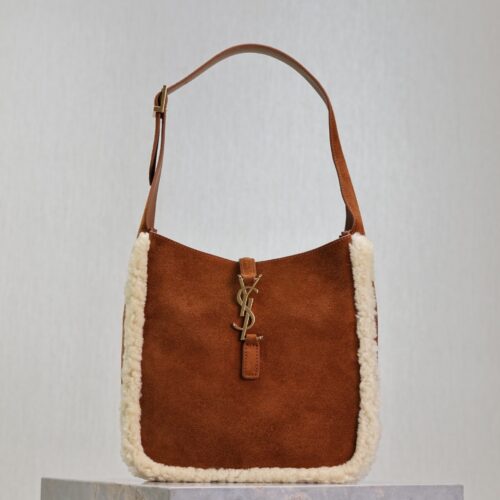 YSL Le 5 À 7 Shoulder Bag – Mustard Suede with Shearling