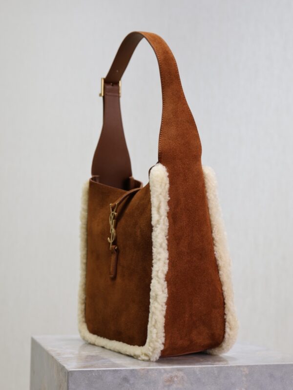sy_no_CA7C9B1FF7384142BFFD26D05239AC32_3 YSL Le 5 À 7 Shoulder Bag – Mustard Suede with Shearling